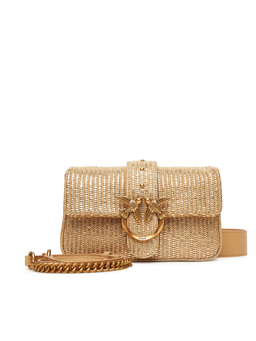 PINKO Kabelka Love One Mini Slouchy Fl PE 25 PLTT 104340 A2CE Zlatá